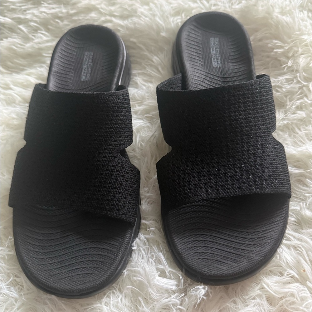 Skechers Black Slide Sandals
